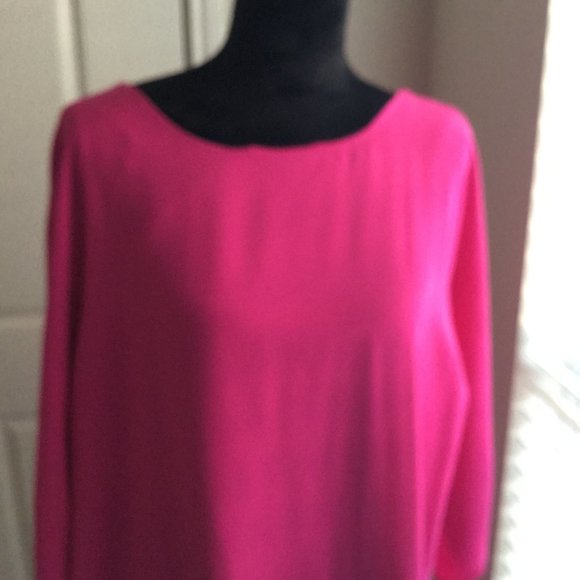Gianni Bini HOT PINK cape style dress Medium - Picture 2 of 5